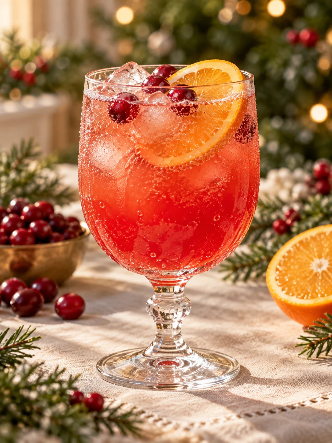 Holiday Citrus Punch, served in a glass