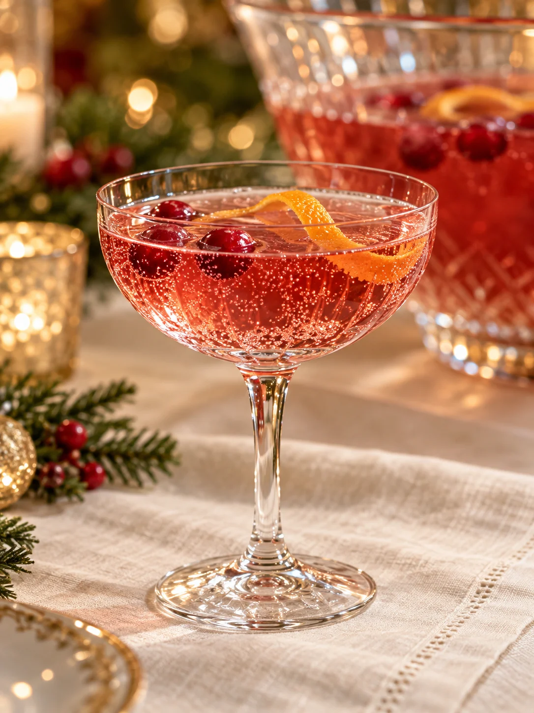 Sparkling Champagne Punch, served in a glass