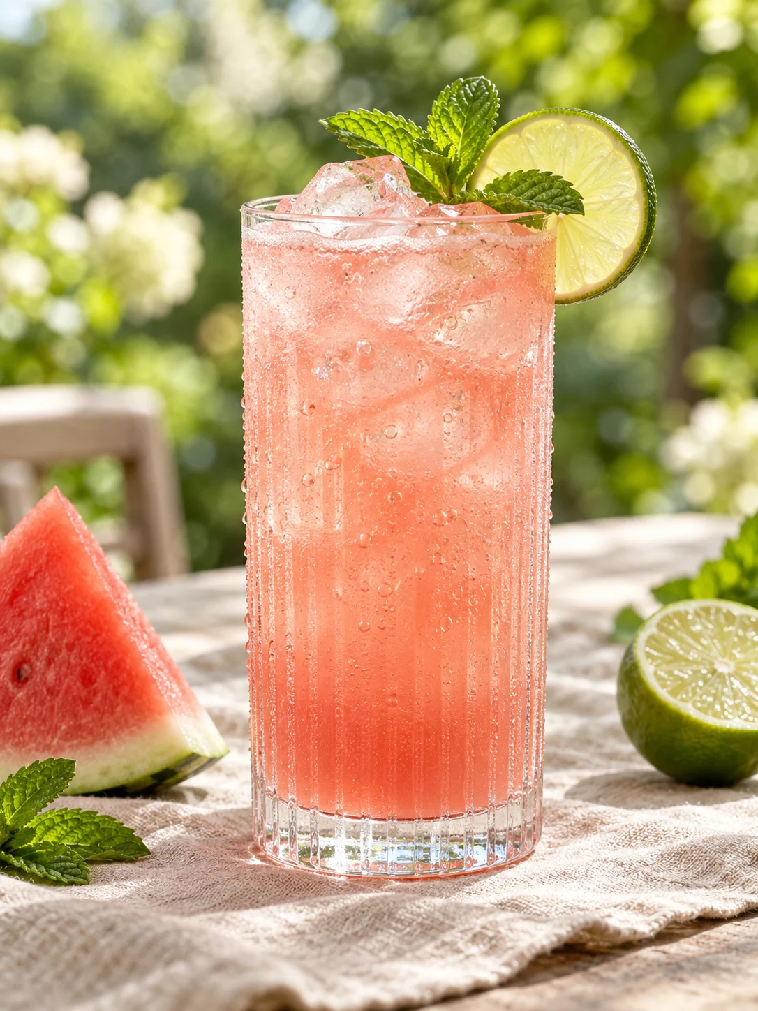 Watermelon Lime Cooler, served in a glass